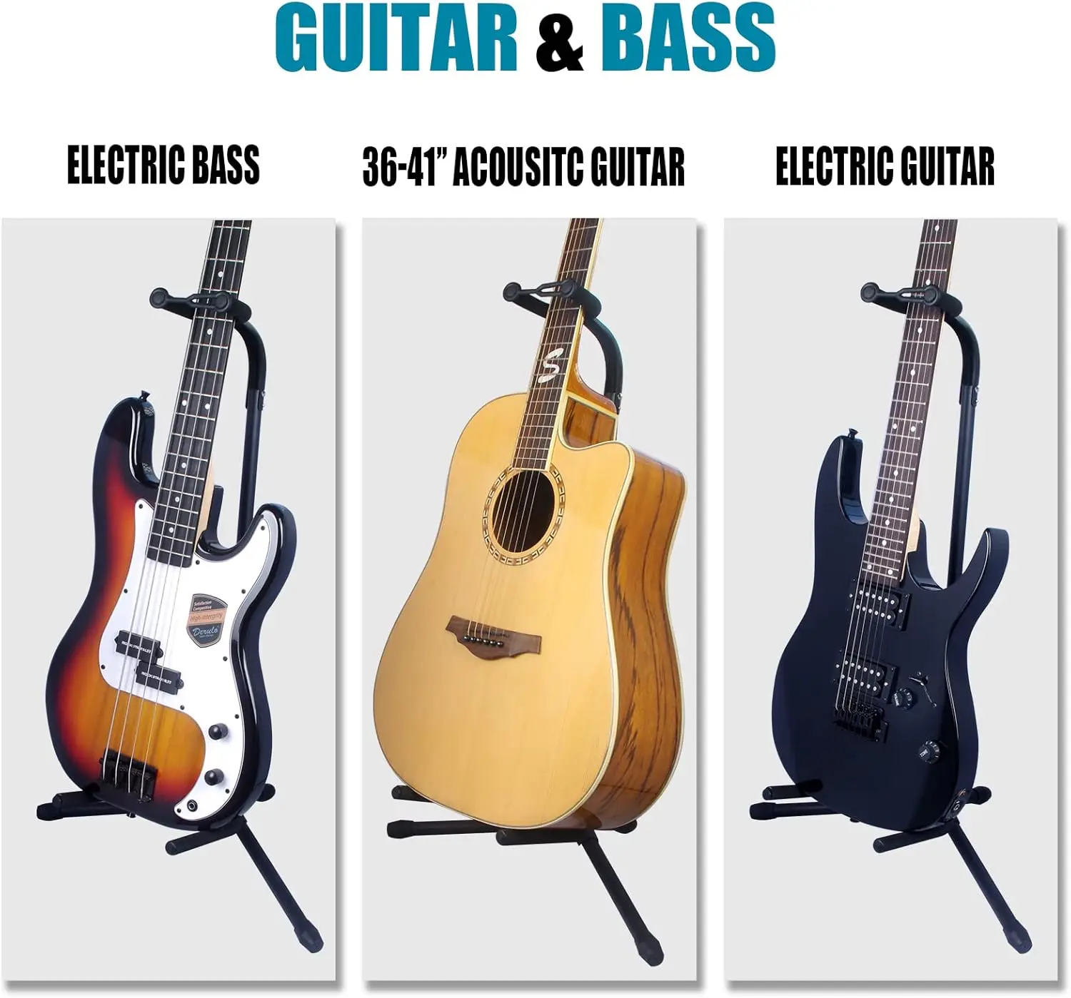 Guitar floor stand with neck